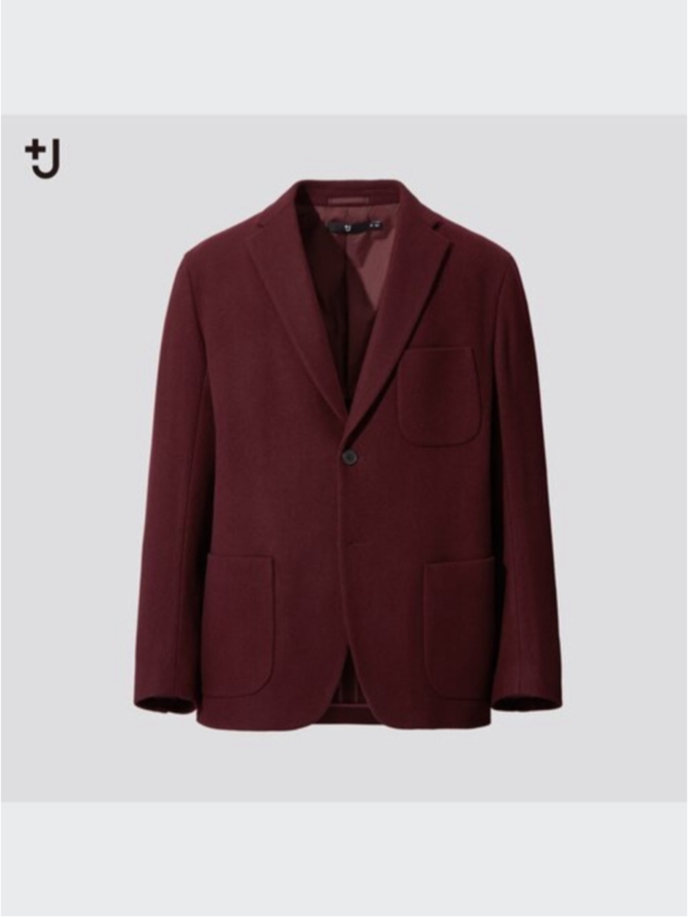 Jil Sander Uniqlo Men's Burgundy Single-Breasted Blazer Wool Cashmere Size M